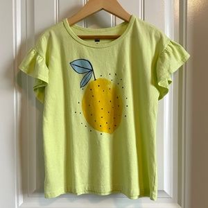 Tea Collection Girls Yellow Lemon Top size 10